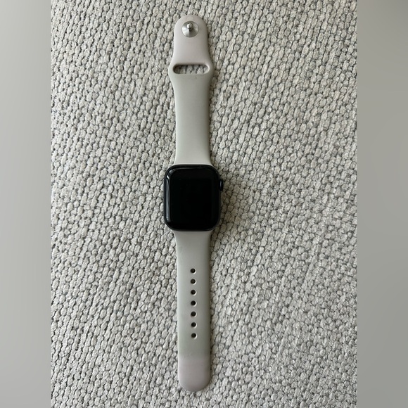 Apple Smartwatch with Black Face and Gray Band series 8